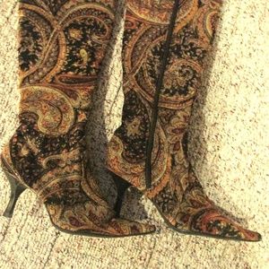 Diba East  New Brown/Black Patterned Boots, Size 8